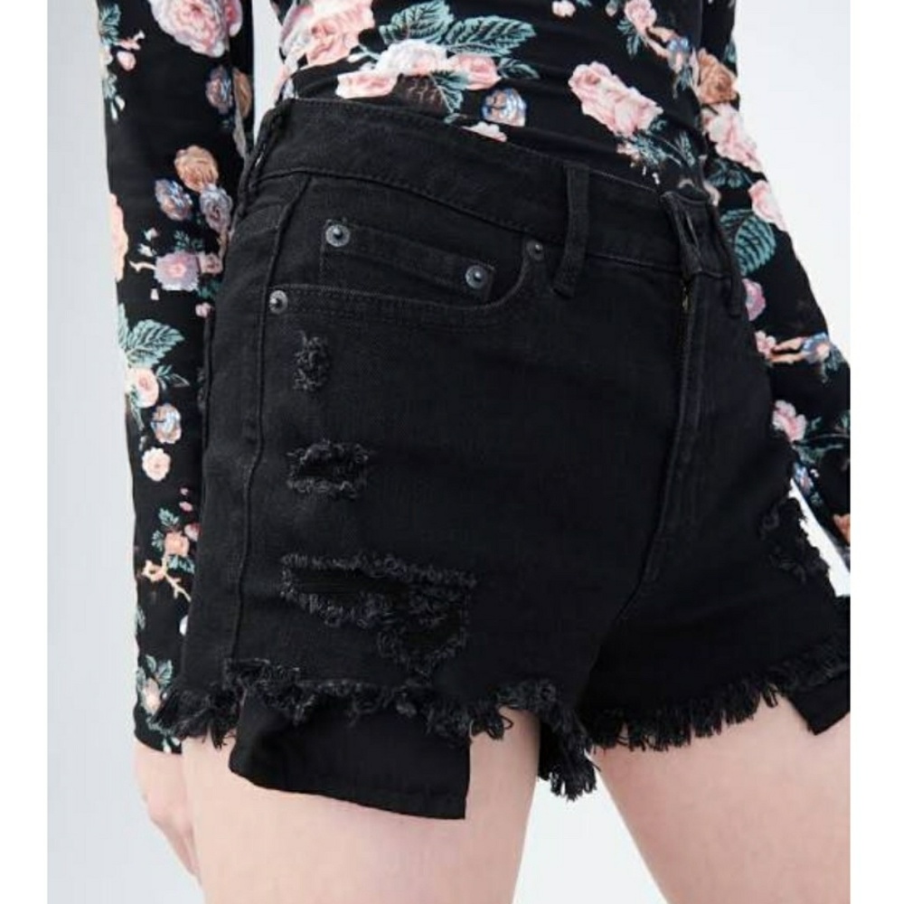 AEROPOSTALE black shorts high rise distress size 0